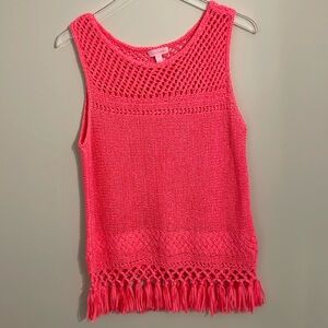 Lilly Pulitzer Limon Top in Neon Pink Size L